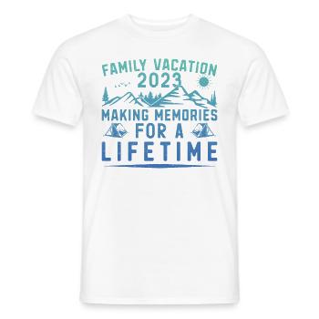 Vacances d’été en famille Créer des souvenirs - T-shirt homme - blanc - Devant - AI Model Male 178 dark (178cm)