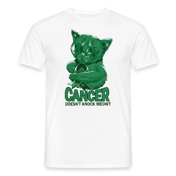 Cancer does not defeat liver cancer - Men's T-Shirt - white - Front - AI Model Male 178 dark (178cm)
