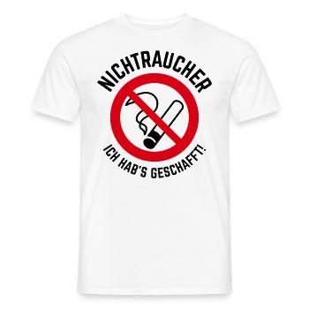Nichtraucher – Ich Hab’s Geschafft! (2C) - Männer T-Shirt - Weiß - Vorne - AI Model Male 178 dark (178cm)