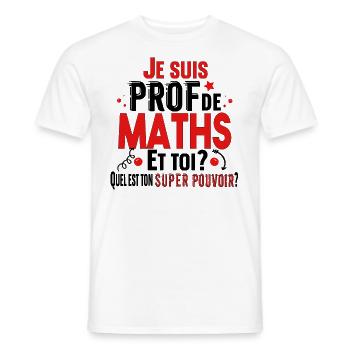 Prof Professeur Maths Métier Cadeau Collège Lycée - T-shirt homme - blanc - Devant - AI Model Male 178 dark (178cm)