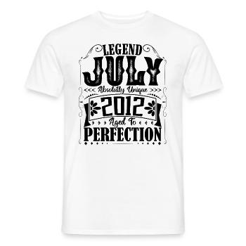 Juillet 2012. Cadeau d'Anniversaire juillet 2012. - T-shirt homme - blanc - Devant - AI Model Male 178 dark (178cm)