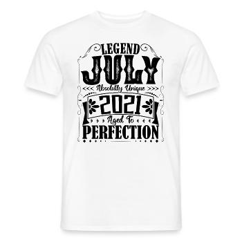 July 2021. Birthday Gift July 2021. - Men's T-Shirt - white - Front - AI Model Male 178 dark (178cm)