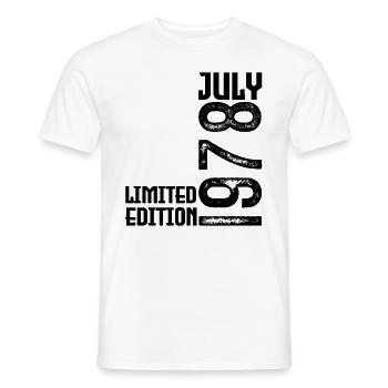 Gift July 1978. Birthday July 1978. - Men's T-Shirt - white - Front - AI Model Male 178 dark (178cm)