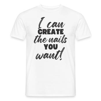 I create the nails you want manicure - Men's T-Shirt - white - Front - AI Model Male 178 dark (178cm)