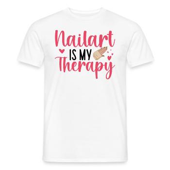 Nail art est ma technicienne ongulaire thérapeutique - T-shirt homme - blanc - Devant - AI Model Male 178 dark (178cm)