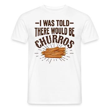 On m’a dit qu’il y aurait des churros - T-shirt homme - blanc - Devant - AI Model Male 178 dark (178cm)