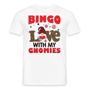 Bingo Love With My Gnomies Leo Bingo - Men's T-Shirt - white - Front - AI Model Male 178 dark (178cm)