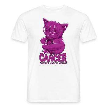 Cat Honors Cancer Caregiver - Men's T-Shirt - white - Front - AI Model Male 178 dark (178cm)
