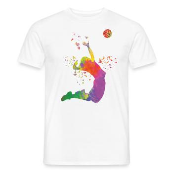 Volleyball players children beach volleyball - Men's T-Shirt - white - Front - AI Model Male 178 dark (178cm)