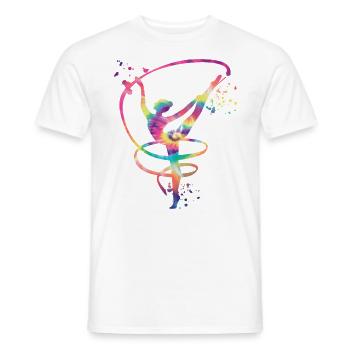 Gymnast with band Rhythmic gymnastics - Men's T-Shirt - white - Front - AI Model Male 178 dark (178cm)
