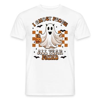 Halloween I Ghost People All Year Round - Men's T-Shirt - white - Front - AI Model Male 178 dark (178cm)