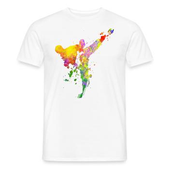 Taekwondo Jiu Jitsu Jujitsu Judo - T-shirt homme - blanc - Devant - AI Model Male 178 dark (178cm)