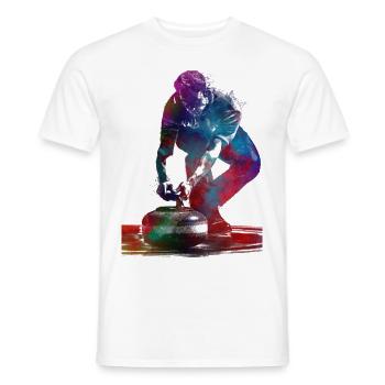 Curling-Sportkunst-#curling - Männer T-Shirt - Weiß - Vorne - AI Model Male 178 dark (178cm)