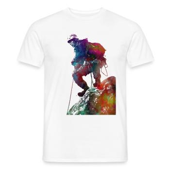 Mountaineer climbing sport art #mountaineer #climb - Men's T-Shirt - white - Front - AI Model Male 178 dark (178cm)