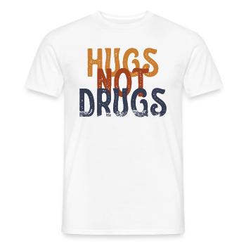 Hugs instead of drugs - Men's T-Shirt - white - Front - AI Model Male 178 dark (178cm)