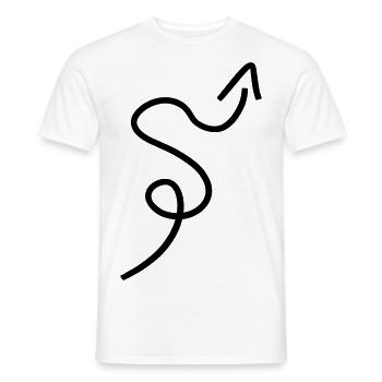 Arrow with squiggle pointing upwards - Men's T-Shirt - white - Front - AI Model Male 178 dark (178cm)