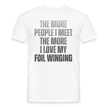Wing Surfer Wingsurfing Retro Foil Wing - Men's T-Shirt - white - Front - AI Model Male 178 dark (178cm)