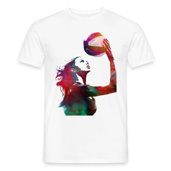 #volleyball de volleyball - T-shirt homme - blanc - Devant - AI Model Male 178 dark (178cm)