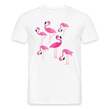 Flamant rose - T-shirt homme - blanc - Devant - AI Model Male 178 dark (178cm)