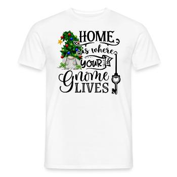 Home Is Where Your Gnome Lives Weihnachtsgnom - Men's T-Shirt - white - Front - AI Model Male 178 dark (178cm)