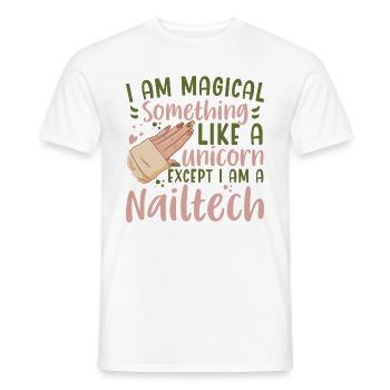 Ich Bin Ein Magisches Einhorn Nail Tech - Männer T-Shirt - Weiß - Vorne - AI Model Male 178 dark (178cm)