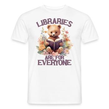 Libraries are for everyone Librarian - Men's T-Shirt - white - Front - AI Model Male 178 dark (178cm)