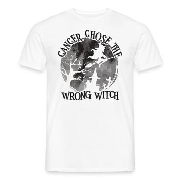 Cancer Chose The Wring Witch Skin Cancer - Men's T-Shirt - white - Front - AI Model Male 178 dark (178cm)