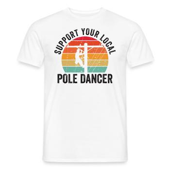 American Lineman Powerline Worker Design - Men's T-Shirt - white - Front - AI Model Male 178 dark (178cm)