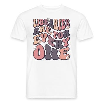 Les bibliothèques s’adressent à tous les amoureux des livres - T-shirt homme - blanc - Devant - AI Model Male 178 dark (178cm)