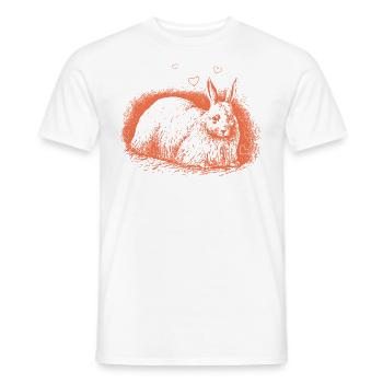 Lapin rétro avec coeurs lapin de Pâques - T-shirt homme - blanc - Devant - AI Model Male 178 dark (178cm)