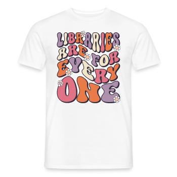 Libraries are for everyone to read - Men's T-Shirt - white - Front - AI Model Male 178 dark (178cm)