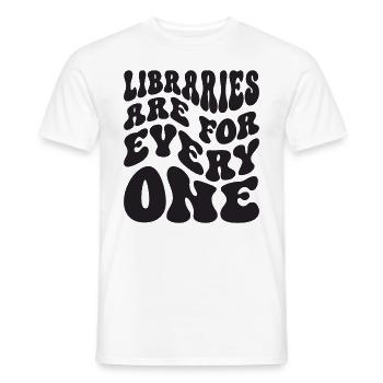 Les bibliothèques s’adressent à tous les amoureux des livres - T-shirt homme - blanc - Devant - AI Model Male 178 dark (178cm)