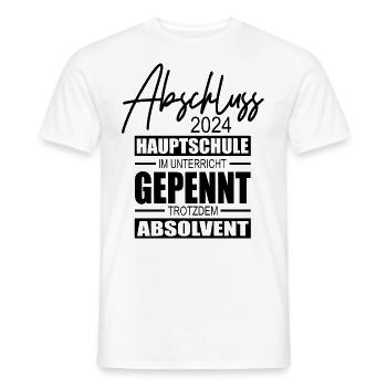Abschluss 2024 Hauptschule - Männer T-Shirt - Weiß - Vorne - AI Model Male 178 dark (178cm)