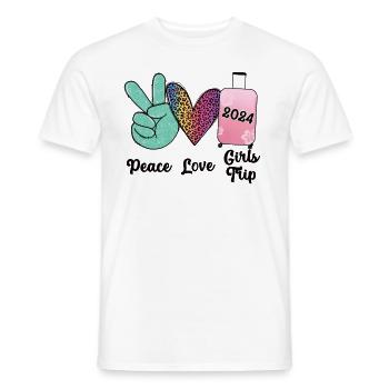 Week-end entre filles Peace Love Girls Trip 2024 - T-shirt homme - blanc - Devant - AI Model Male 178 dark (178cm)