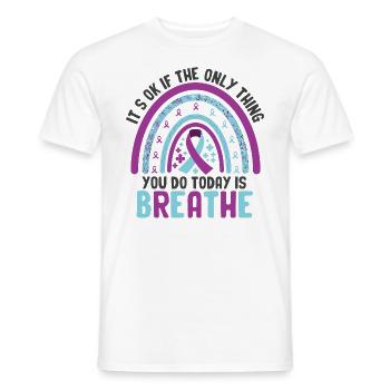 Mental Health Warrior Purple and Turquoise - Men's T-Shirt - white - Front - AI Model Male 178 dark (178cm)