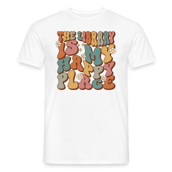 Bibliothèque livre amant lecture rat de bibliothèque - T-shirt homme - blanc - Devant - AI Model Male 178 dark (178cm)