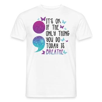 Sensibilisation à la prévention du suicide - T-shirt homme - blanc - Devant - AI Model Male 178 dark (178cm)