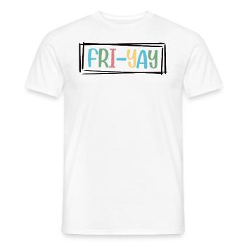 Fri Yay Enseignants Ambiance du week-end de l’école - T-shirt homme - blanc - Devant - AI Model Male 178 dark (178cm)