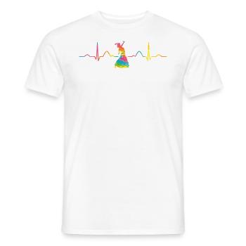 Flamenco Heartbeat Frau Flamencokleid - Männer T-Shirt - Weiß - Vorne - AI Model Male 178 dark (178cm)