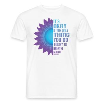 Mental Health Warrior Purple and Turquoise - Men's T-Shirt - white - Front - AI Model Male 178 dark (178cm)