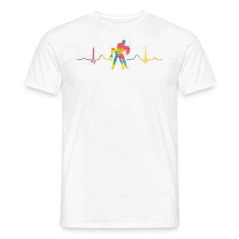 Salsero Und Salsera Heartbeat Salsa - Männer T-Shirt - Weiß - Vorne - AI Model Male 178 dark (178cm)