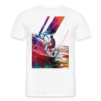 Art de course de yacht sport #yachting - T-shirt homme - blanc - Devant - AI Model Male 178 dark (178cm)