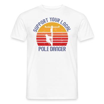 American Lineman Powerline Worker Design - Men's T-Shirt - white - Front - AI Model Male 178 dark (178cm)