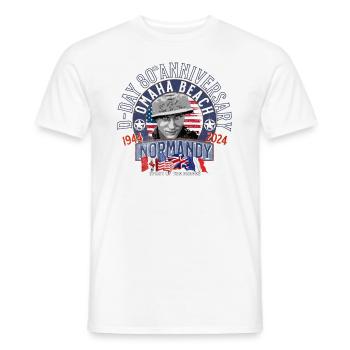 D DAY 80th anniversary in Normandy - Men's T-Shirt - white - Front - AI Model Male 178 dark (178cm)