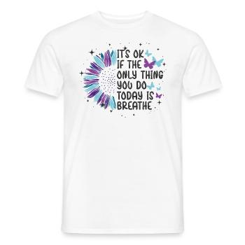 Mental Health Warrior Purple and Turquoise - Men's T-Shirt - white - Front - AI Model Male 178 dark (178cm)
