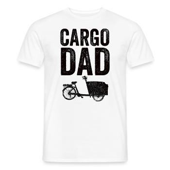 Cargo Dad Vélo Cargo Cargobike - T-shirt homme - blanc - Devant - AI Model Male 178 dark (178cm)
