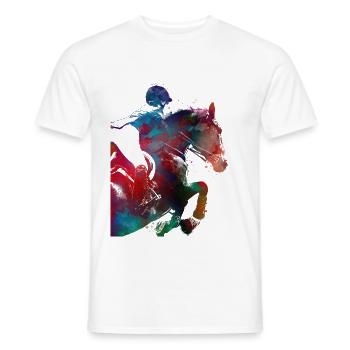 Horse Rider #rider #horse #sport - Men's T-Shirt - white - Front - AI Model Male 178 dark (178cm)