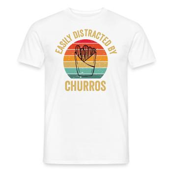 Facilement distrait par les churros - T-shirt homme - blanc - Devant - AI Model Male 178 dark (178cm)