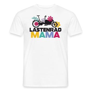 Cargo Bike Mom Bicycle Cargobike - Men's T-Shirt - white - Front - AI Model Male 178 dark (178cm)
