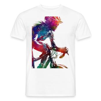 Cycling #cycling #sport #bike - Men's T-Shirt - white - Front - AI Model Male 178 dark (178cm)